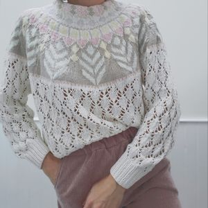 VINTAGE Handmade Pastel Knit Sweater